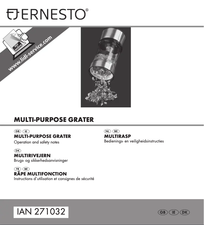 Page 1 de la notice Manuel utilisateur Ernesto HG00563A