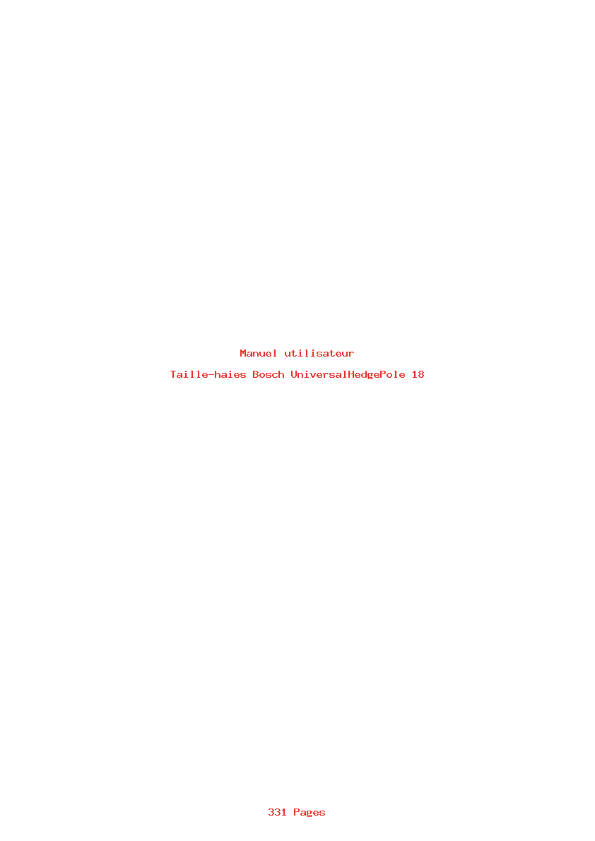 Page 1 de la notice Manuel utilisateur Bosch UniversalHedgePole 18