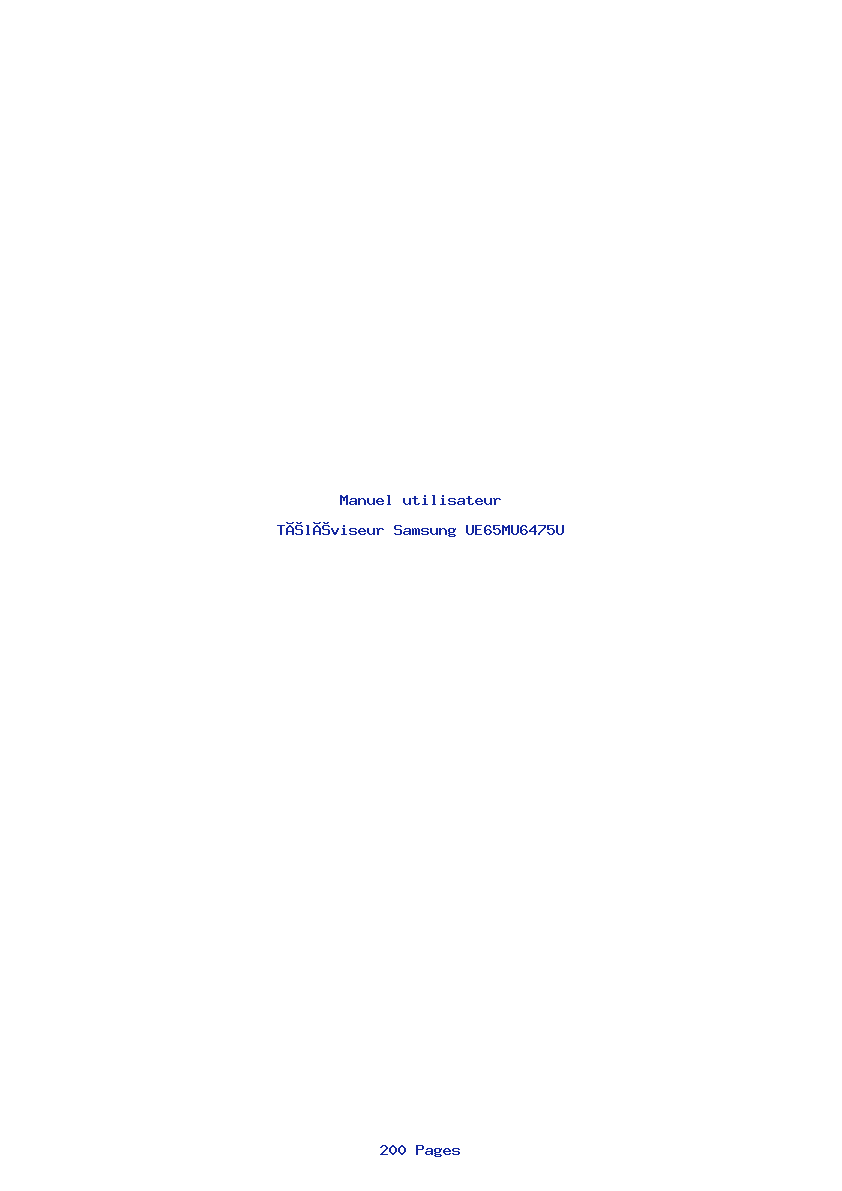 Page 1 de la notice Manuel utilisateur Samsung UE65MU6475U