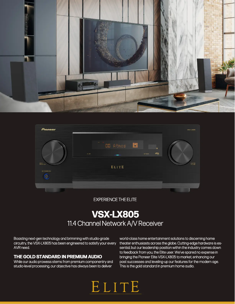 Page 1 de la notice Fiche technique Klipsch VSX-LX805