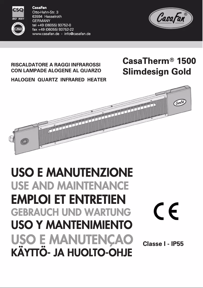 Page 1 of the manual User Manual CasaFan CasaTherm 1500