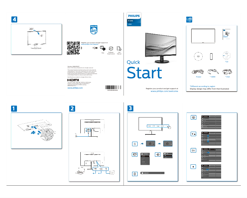 Page 1 of the manual Quick Start Guide Philips 221S9