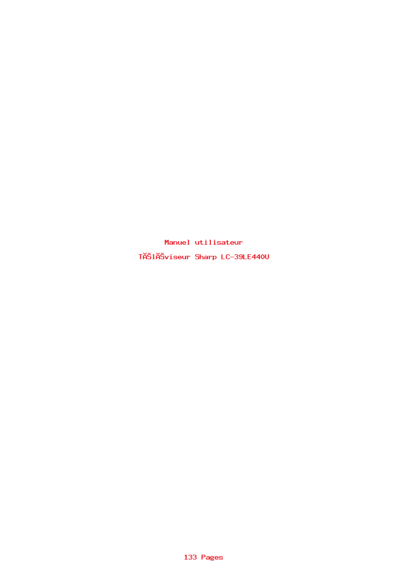 Page 1 de la notice Manuel utilisateur Sharp LC-39LE440U