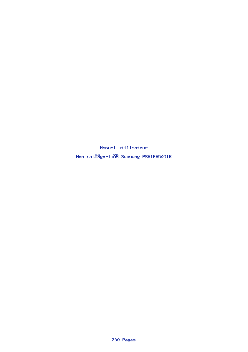 Image de la première page du manuel de l'appareil PS51E550D1R