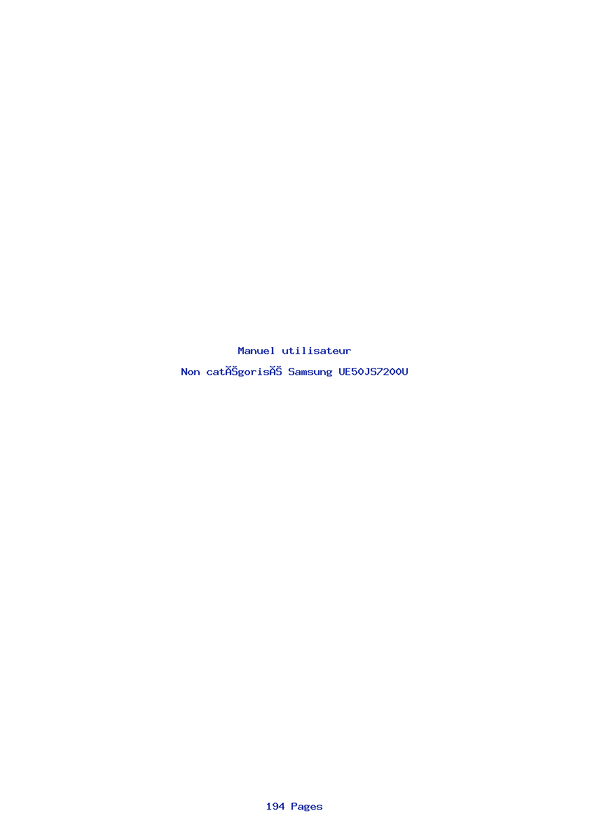 Page 1 de la notice Manuel utilisateur Samsung UE50JS7200U