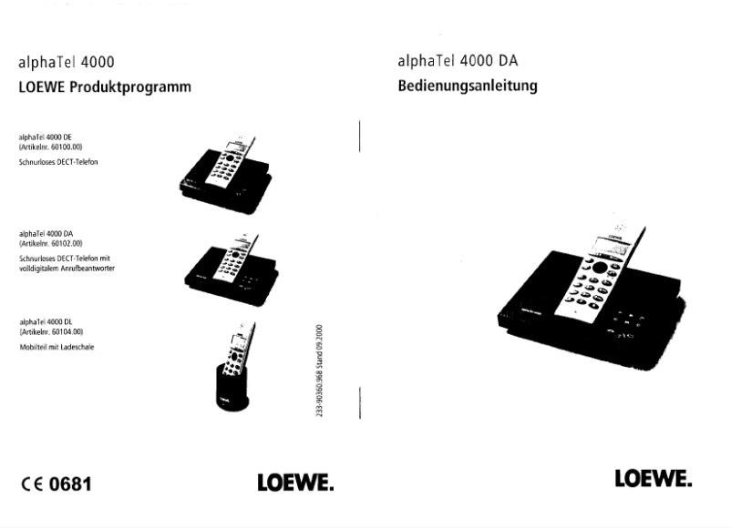 Página nº 1 - Manual de usuario Loewe AlphaTel 4000 DA