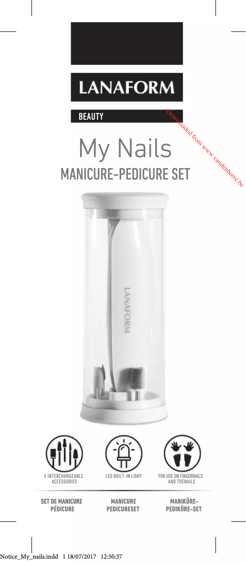 Page 1 de la notice Manuel utilisateur Lanaform My Nails