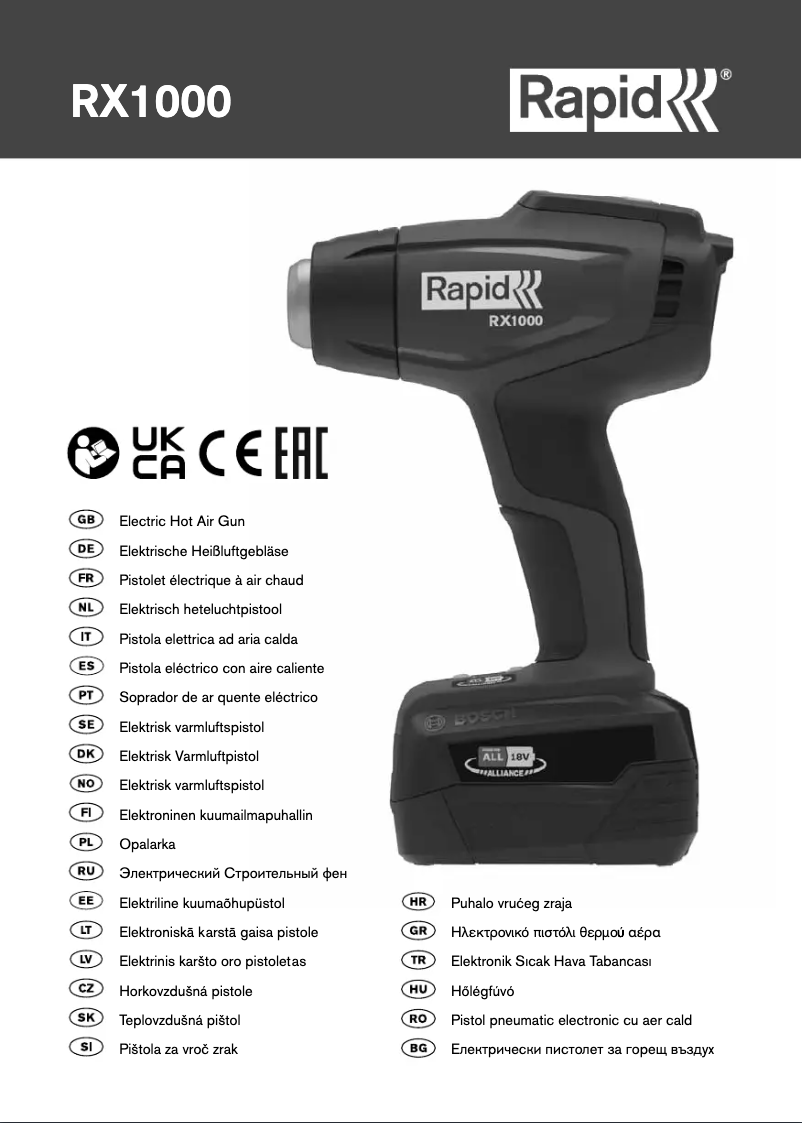 Page 1 of the manual User Manual Rapid RX1000