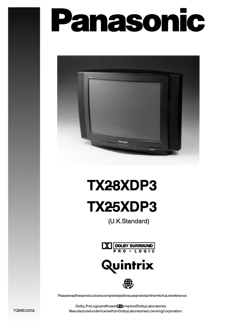 Page 1 de la notice Manuel utilisateur Panasonic TX-28XDP3