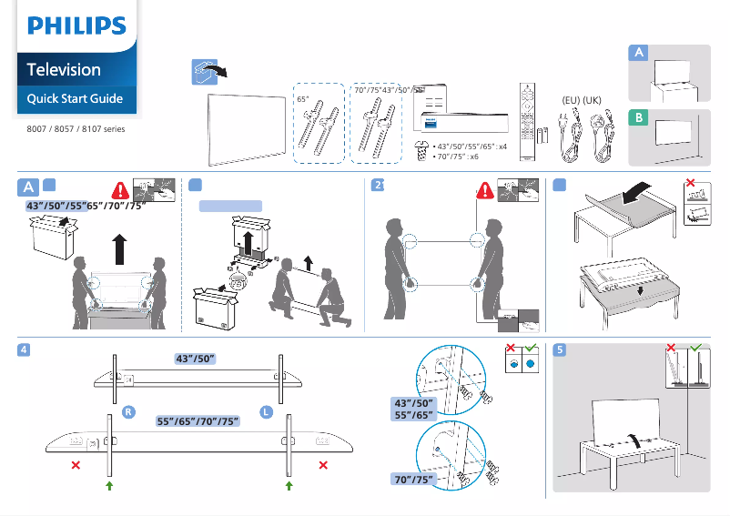 Page 1 of the manual Quick Start Guide Philips 50PUS8057