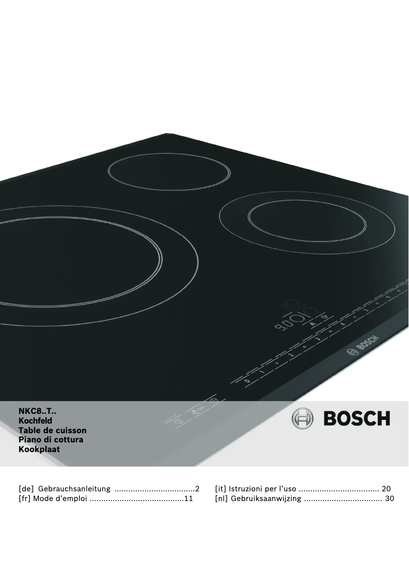 Page 1 de la notice Manuel utilisateur Bosch NKC875T14D