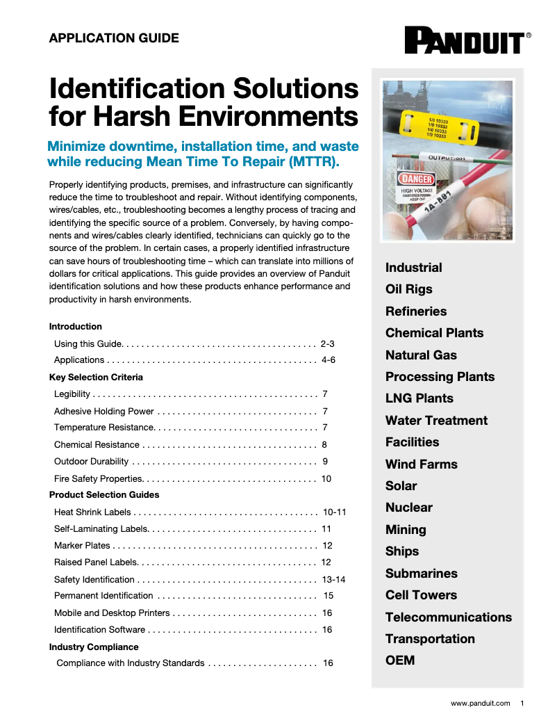 Page 1 of the manual User Manual Panduit MP200