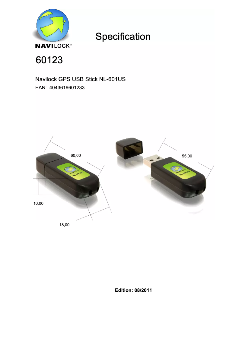 Page 1 de la notice Manuel utilisateur Navilock NL-601US