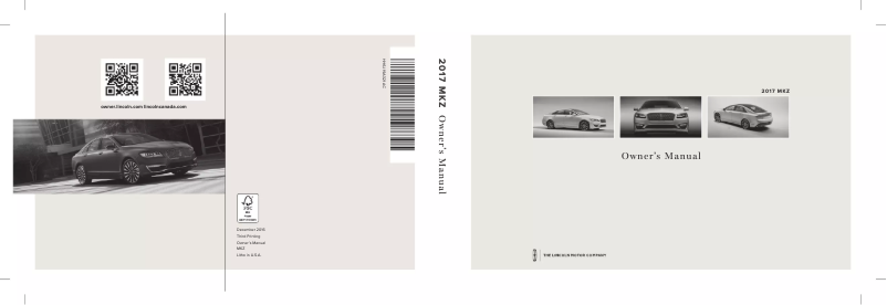 Page 1 de la notice Manuel utilisateur Lincoln MKZ (2017)