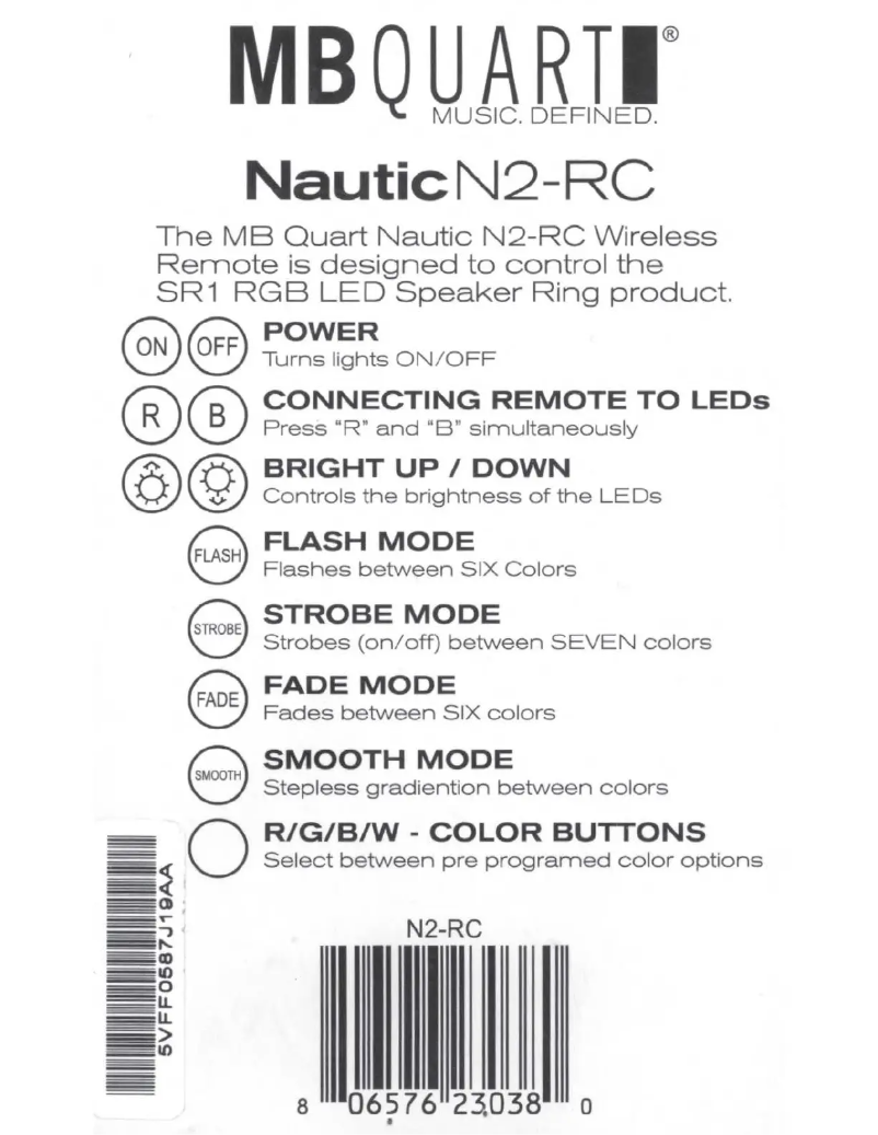 Page 1 de la notice Manuel utilisateur MB Quart Nautic N2-RC