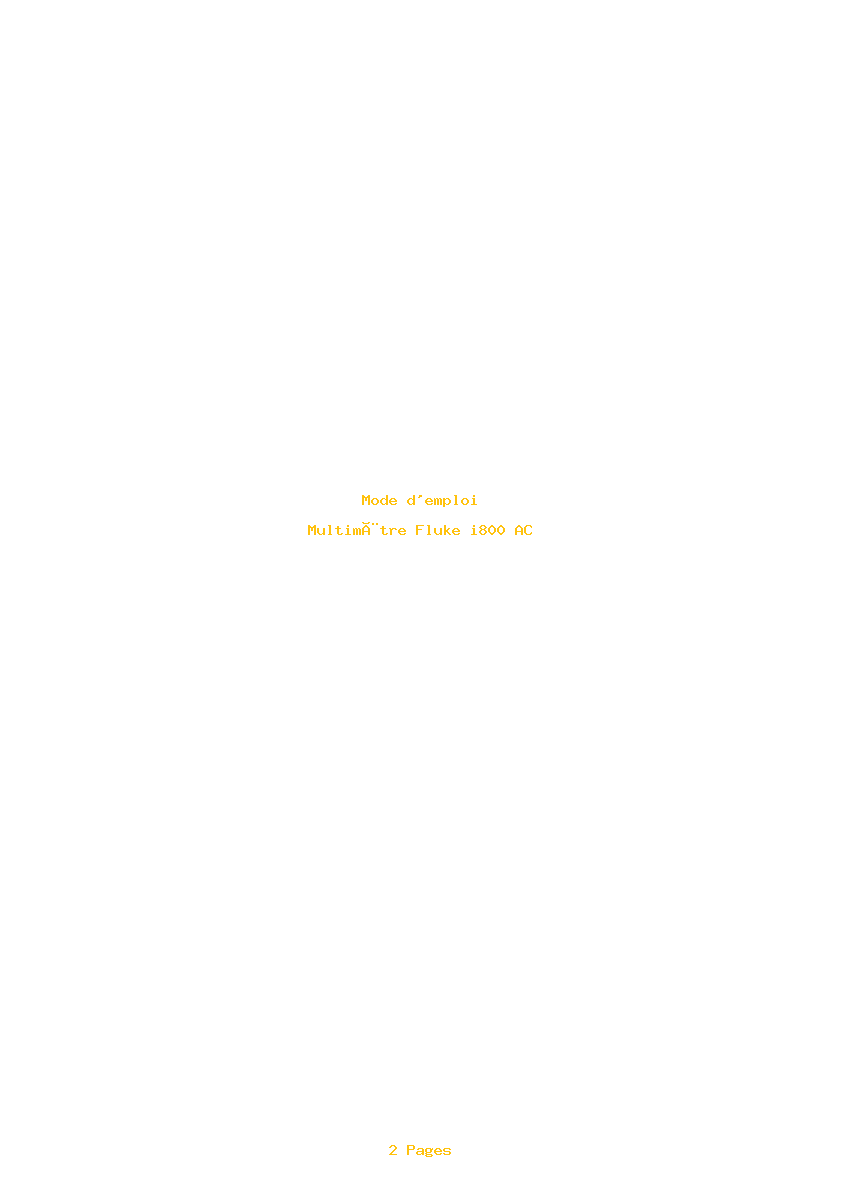 Page 1 de la notice Mode d'emploi Fluke i800 AC