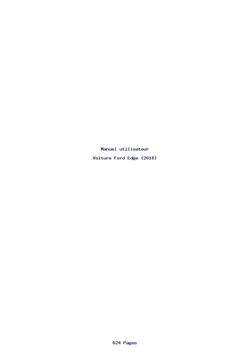 Page 1 de la notice Manuel utilisateur Ford Edge (2018)