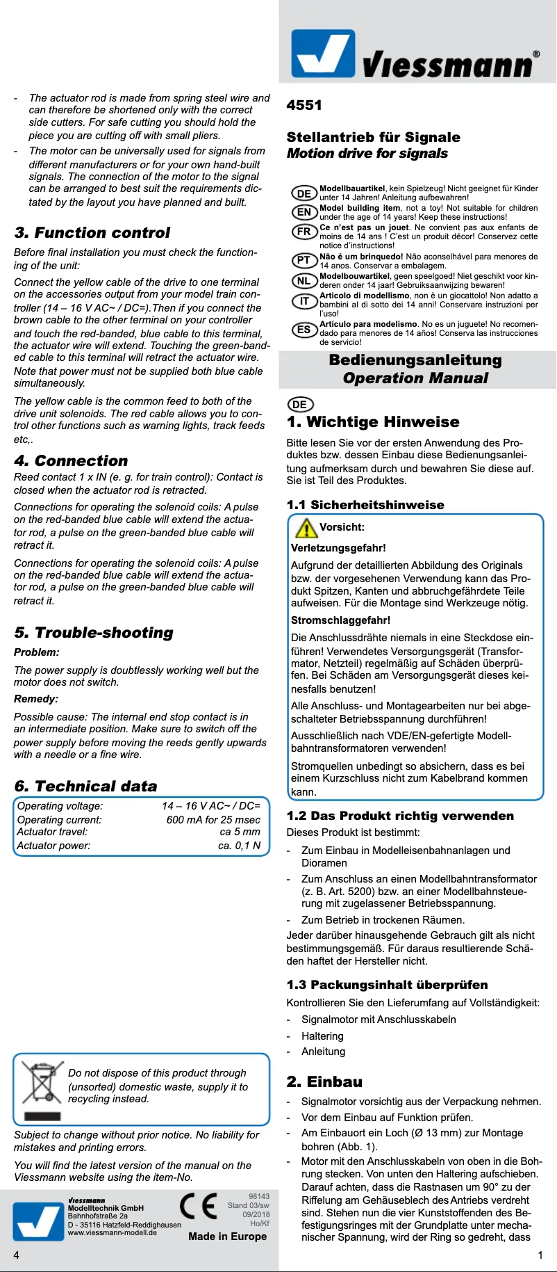 Page 1 de la notice Manuel utilisateur Viessmann 4551