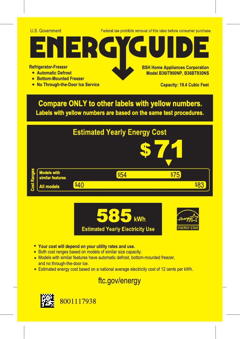 Página 1 del manual Etiqueta energética Bosch B36BT930NS