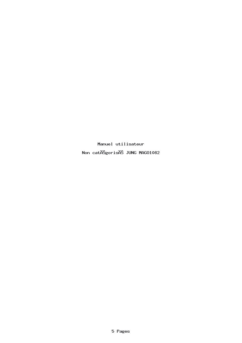 Page 1 de la notice Manuel utilisateur JUNG MAGO1082
