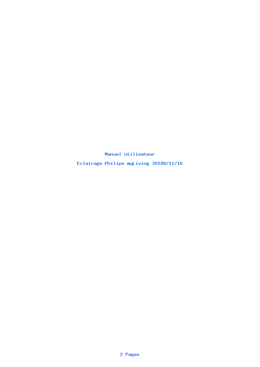 Page 1 de la notice Manuel utilisateur Philips myLiving 30188/11/16