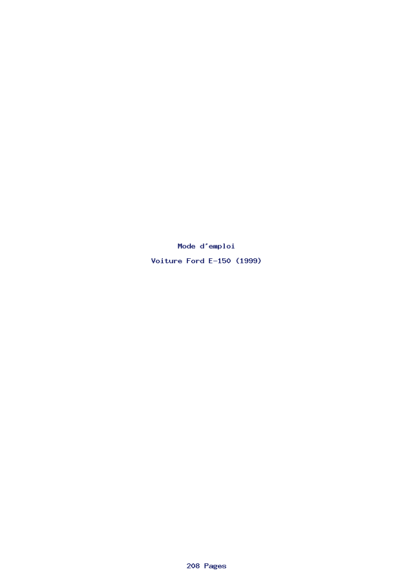 Page 1 de la notice Mode d'emploi Ford E-150 (1999)