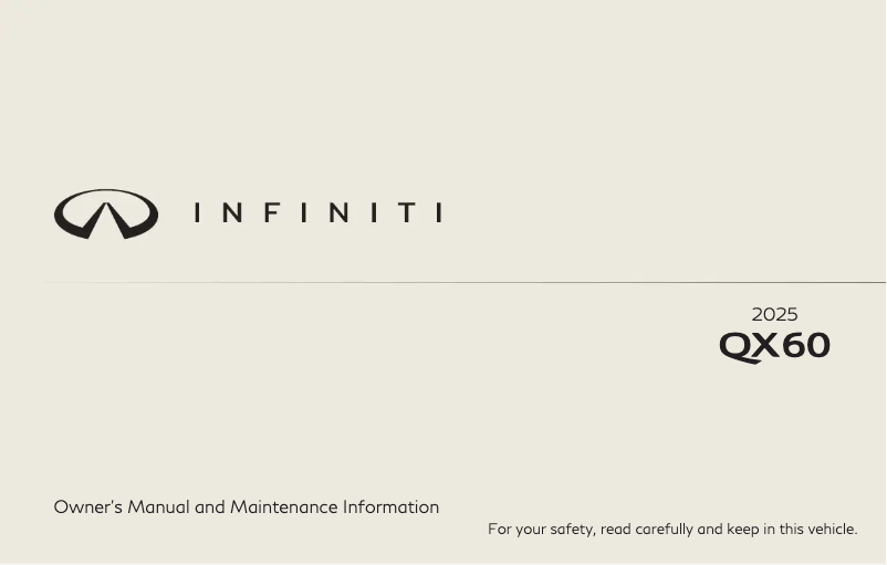 Page 1 de la notice Manuel utilisateur Infiniti QX60 (2025)