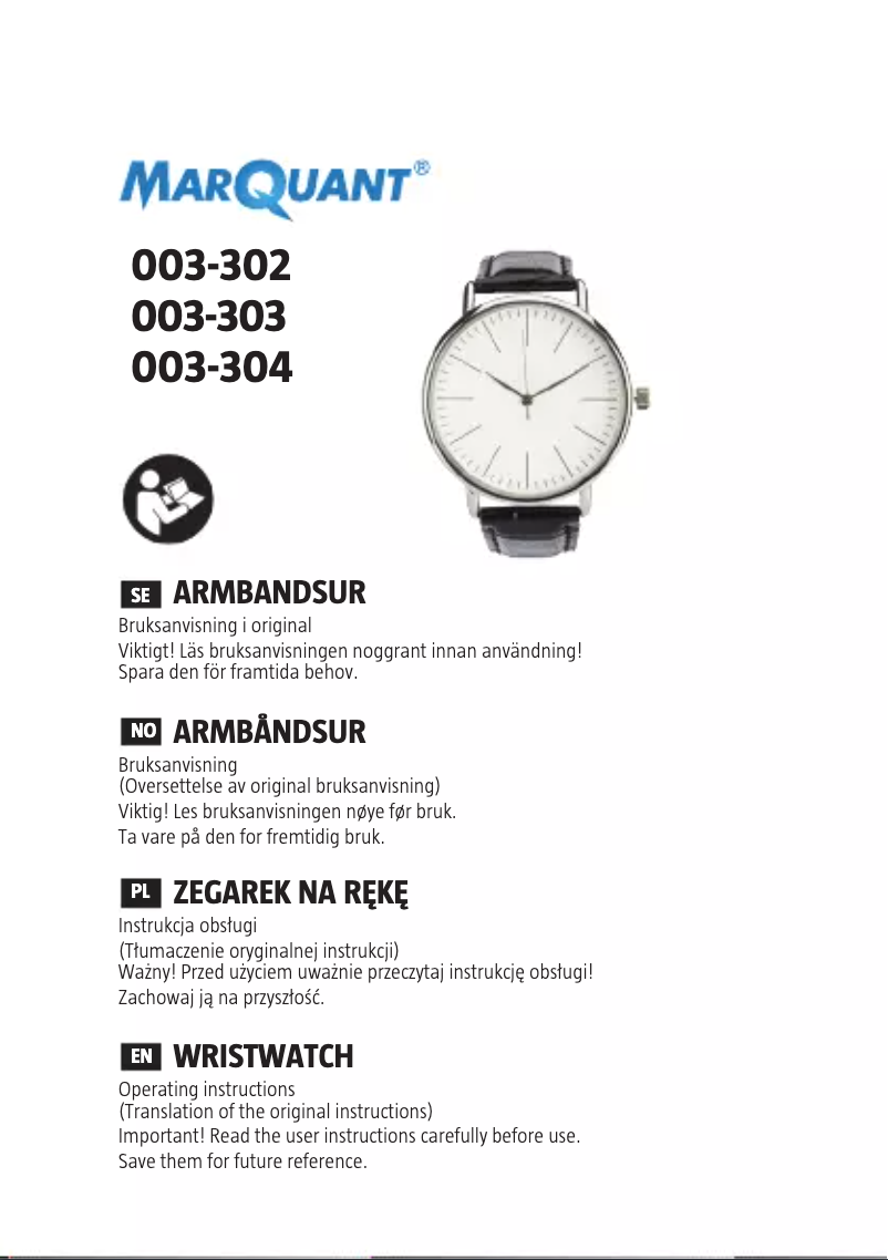 Page 1 de la notice Manuel utilisateur Marquant 003-304