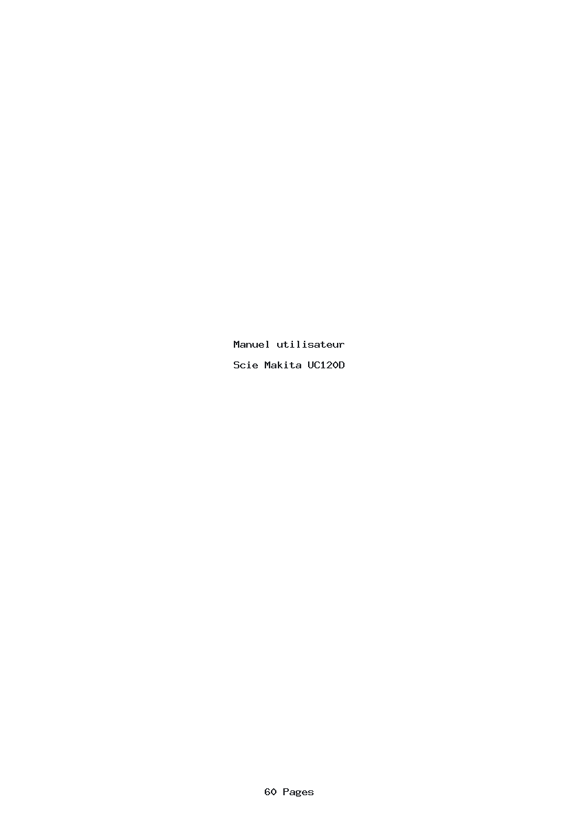 Page 1 de la notice Manuel utilisateur Makita UC120D