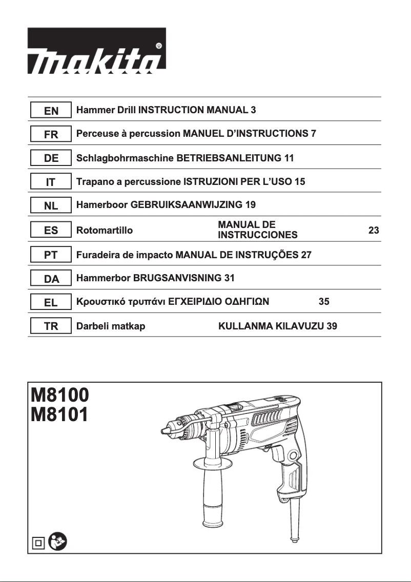 Página 1 del manual Manual de usuario Makita M8101