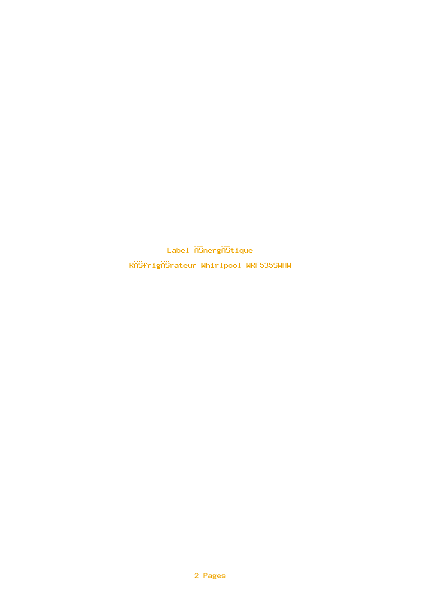 Image de la première page du manuel de l'appareil WRF535SWHW