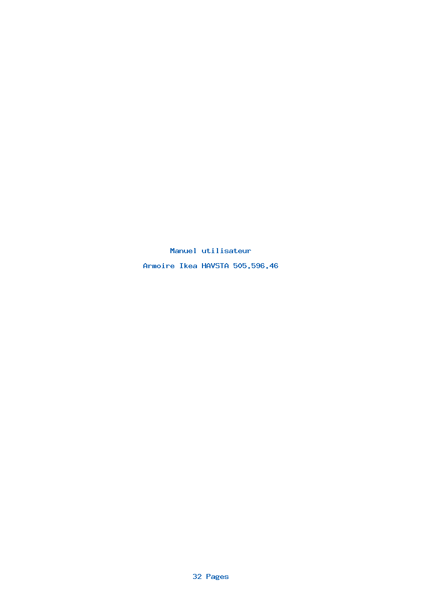 Page 1 de la notice Manuel utilisateur Ikea HAVSTA 505.596.46
