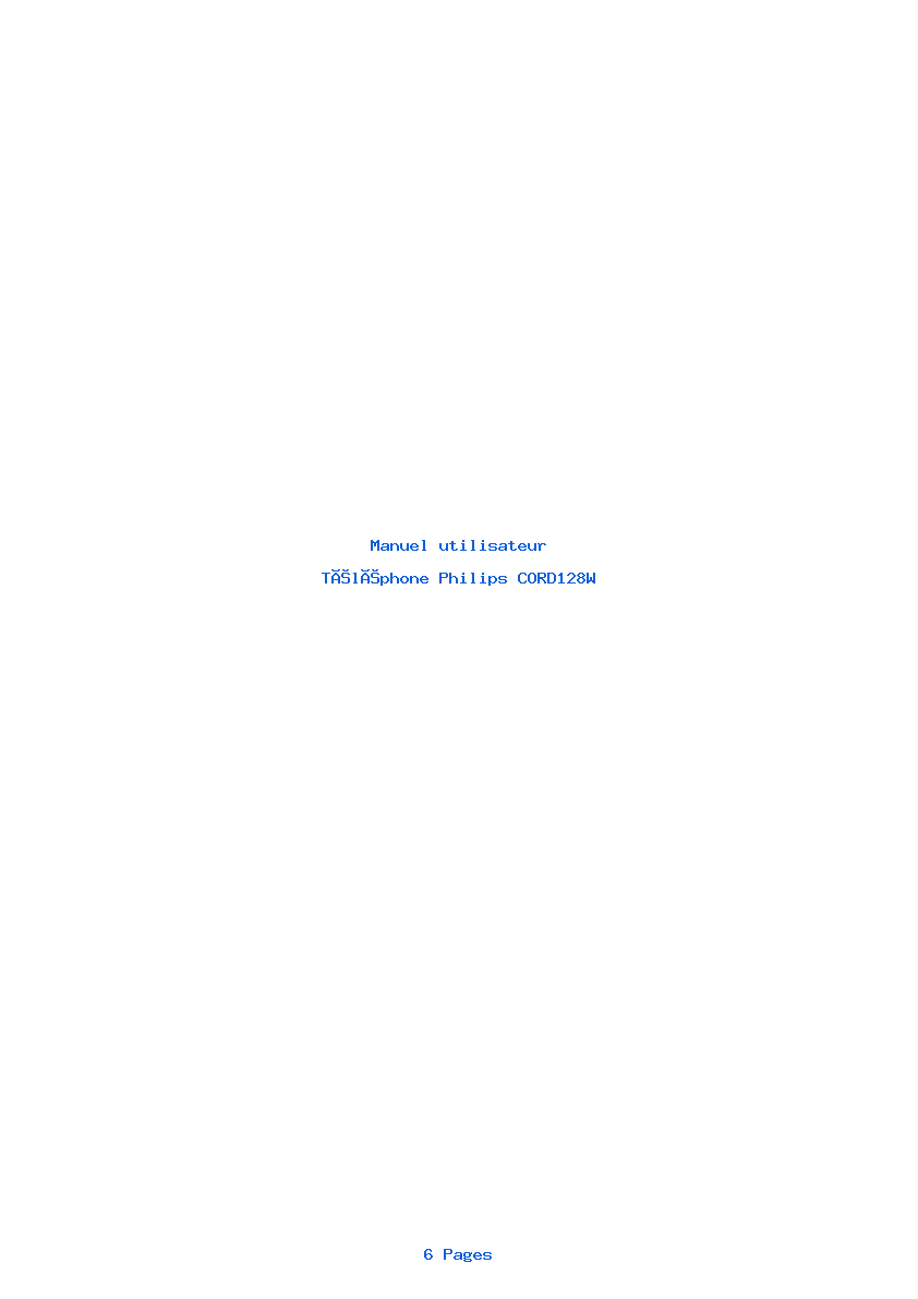 Page 1 de la notice Manuel utilisateur Philips CORD128W