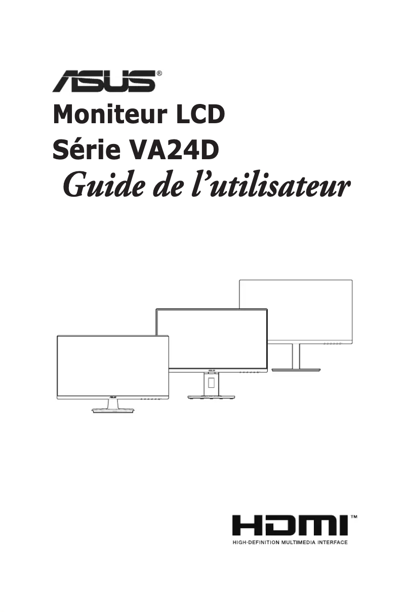 Page 1 de la notice Manuel utilisateur Asus VA24DQLB