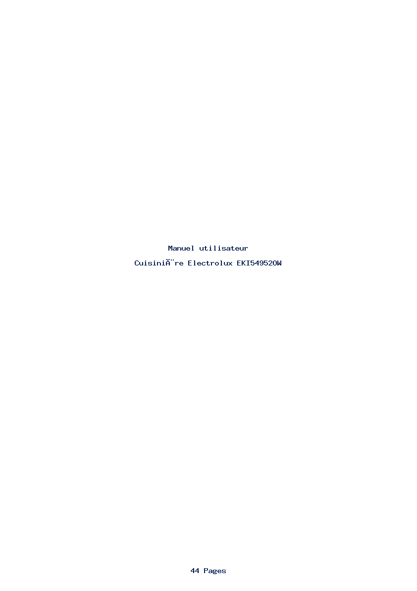 Page 1 de la notice Manuel utilisateur Electrolux EKI54952OW