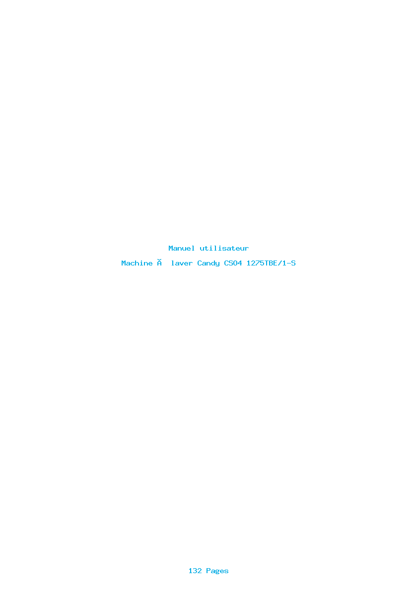 Page 1 de la notice Manuel utilisateur Candy CSO4 1275TBE/1-S