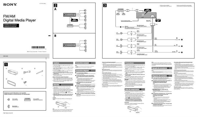 Page 1 de la notice Guide d'installation Sony DSX-A30