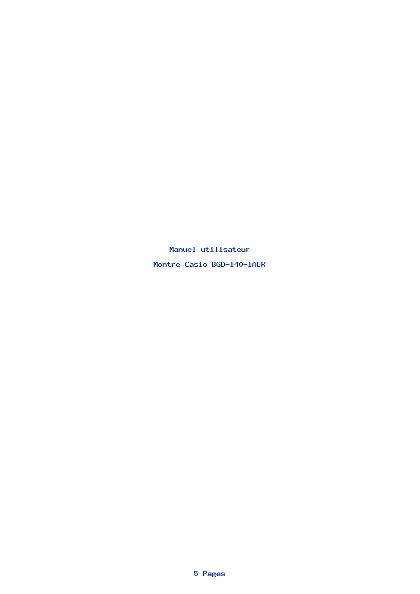 Page 1 de la notice Manuel utilisateur Casio BGD-140-1AER