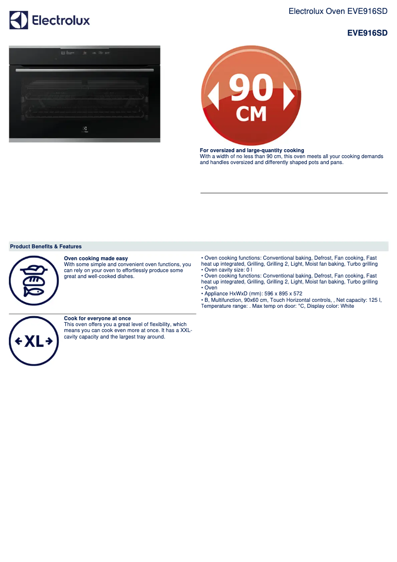 Página 1 del manual Manual de usuario Electrolux EVE916SD