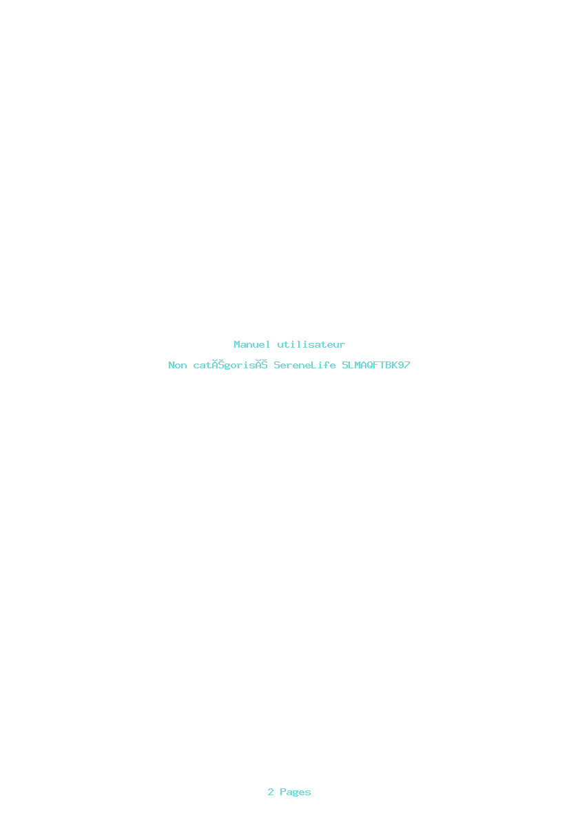 Page 1 de la notice Manuel utilisateur SereneLife SLMAQFTBK97