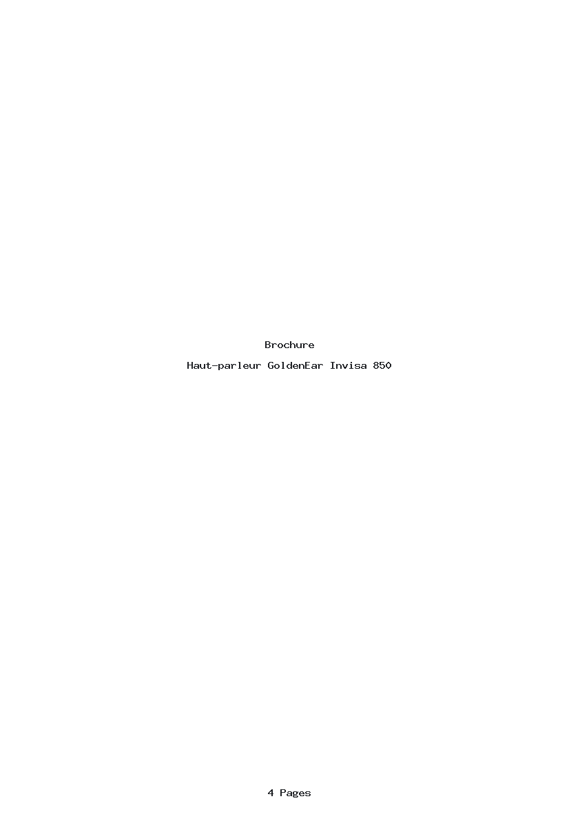 Page 1 de la notice Brochure GoldenEar Invisa 850