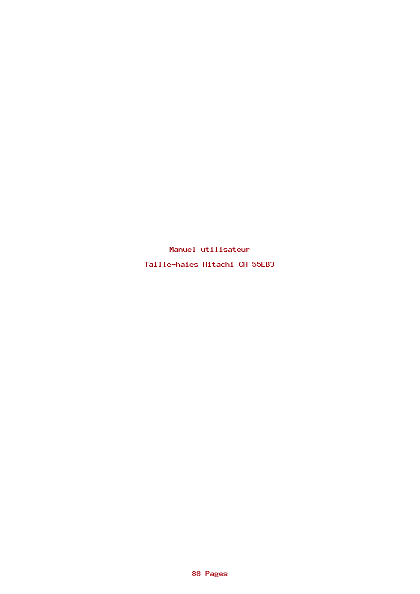 Page 1 de la notice Manuel utilisateur Hitachi CH 55EB3