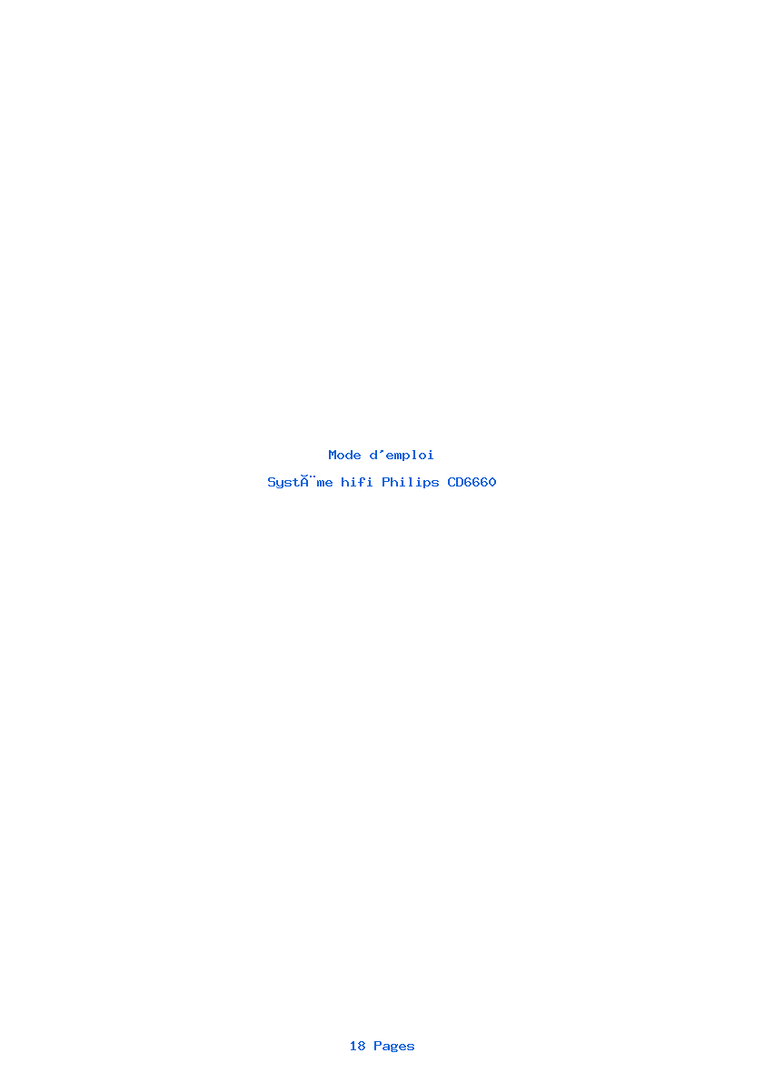 Page 1 de la notice Mode d'emploi Philips CD6660