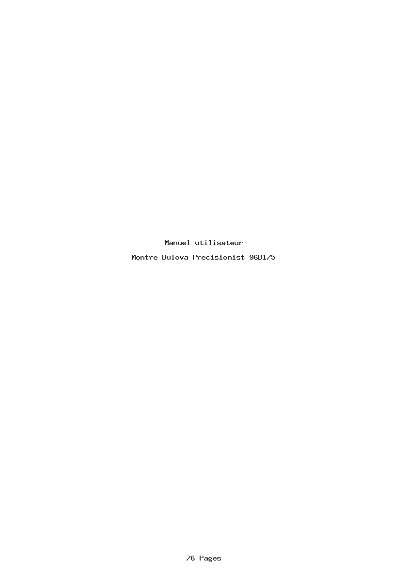 Page 1 de la notice Manuel utilisateur Bulova Precisionist 96B175