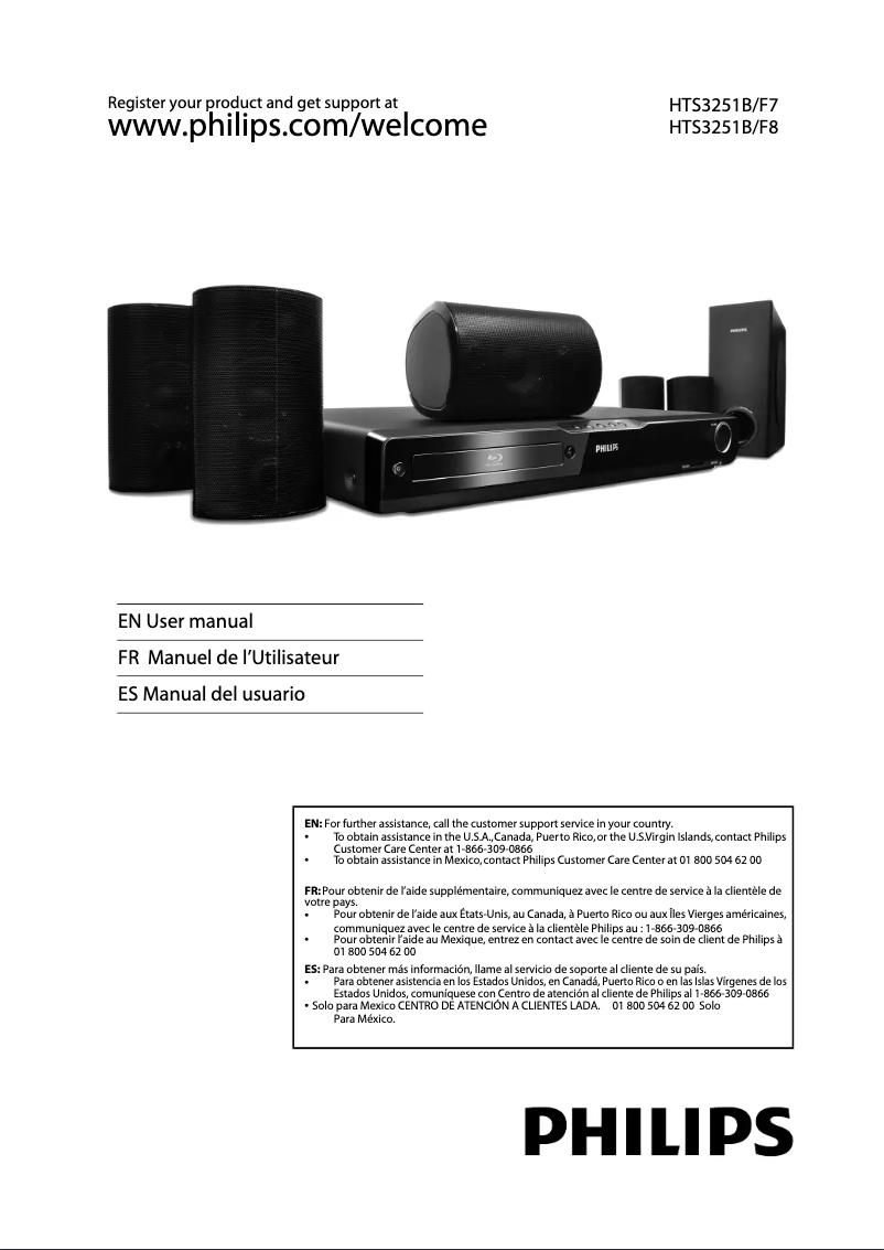 Page n°1 - Manuel utilisateur Philips HTS3251B