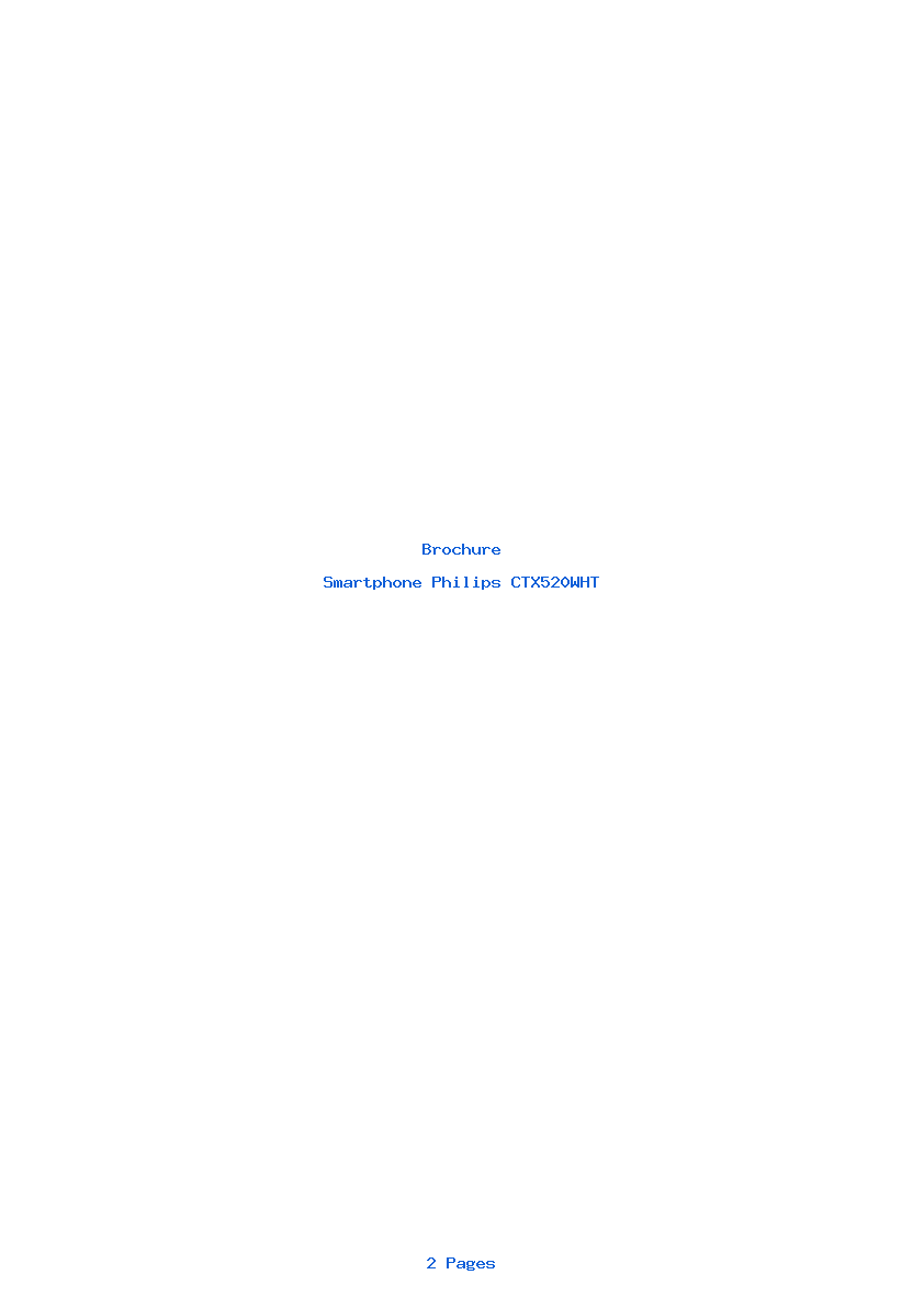 Page 1 de la notice Brochure Philips CTX520WHT