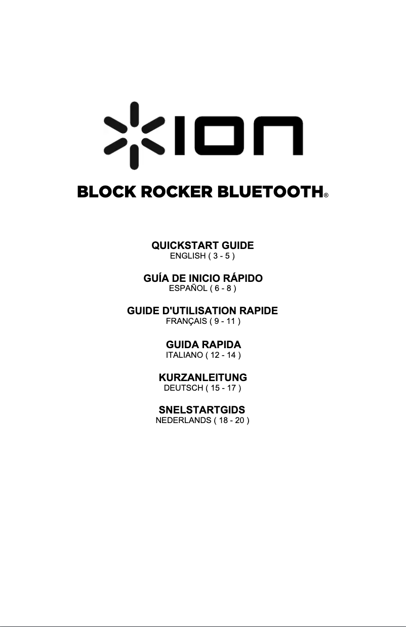 Page 1 de la notice Manuel utilisateur ION Block Rocker Bluetooth