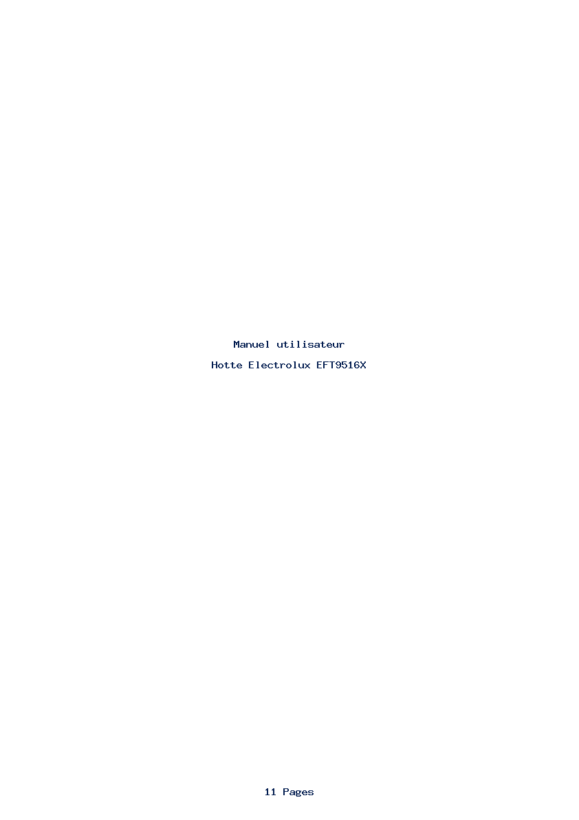 Page 1 de la notice Manuel utilisateur Electrolux EFT9516X