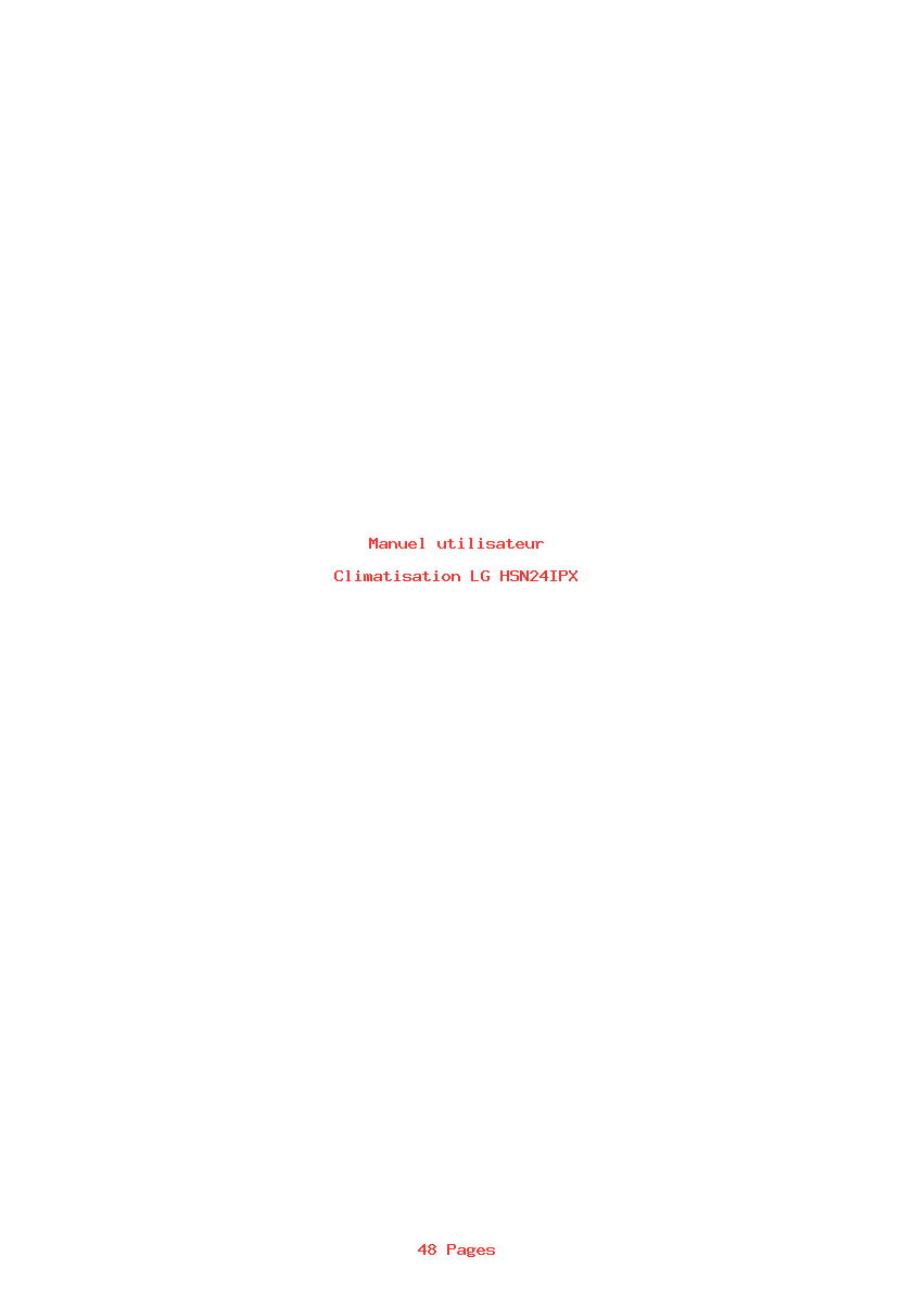 Page 1 de la notice Manuel utilisateur LG HSN24IPX