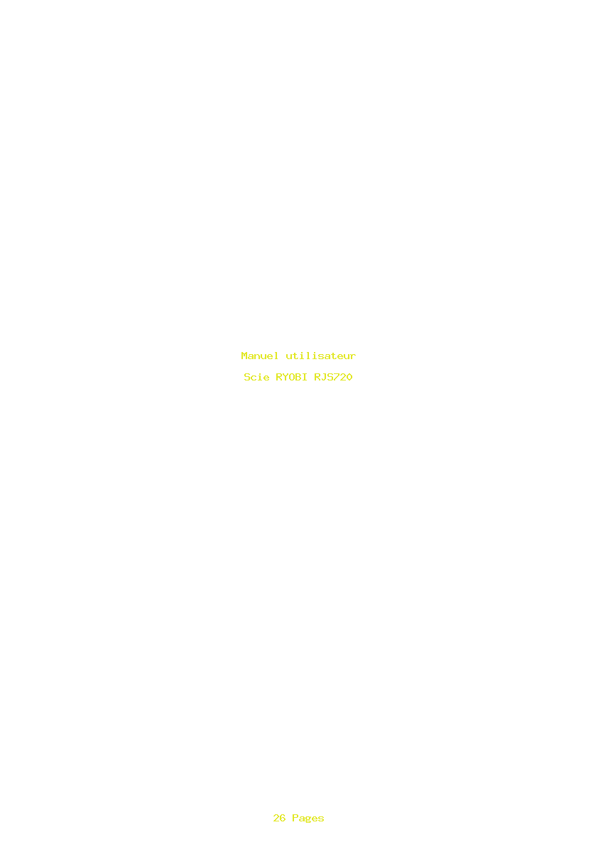 Page 1 de la notice Manuel utilisateur RYOBI RJS720